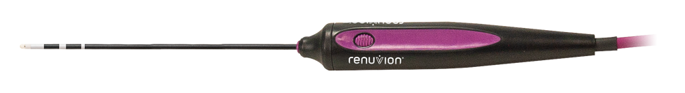 The Renuvion handpiece has a long, thin probe.