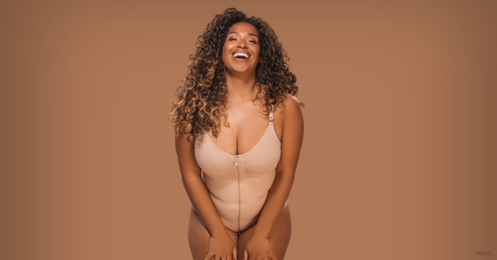 Woman after a mommy makeover. (Model)